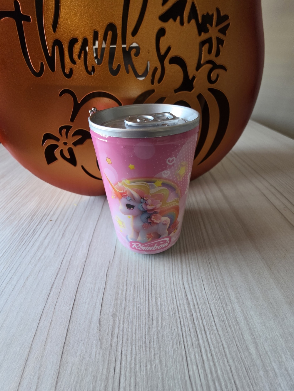 New Cute Unicorn Mini Soda Can Hand Wipes Keychain - Rainbow Character Moist Tow